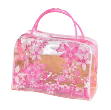 Trousse de toilette transparente motif fleurs